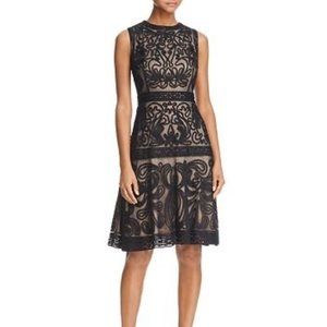 JS Collections Soutache Fit & Flair Black Lace Dress
